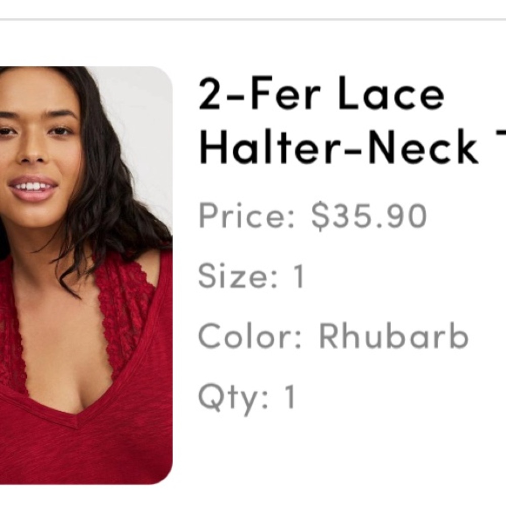 Women's Red Lace Halter-Neck Top